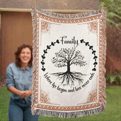 Family Roots Woven Blanket