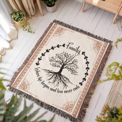 Family Roots Woven Blanket