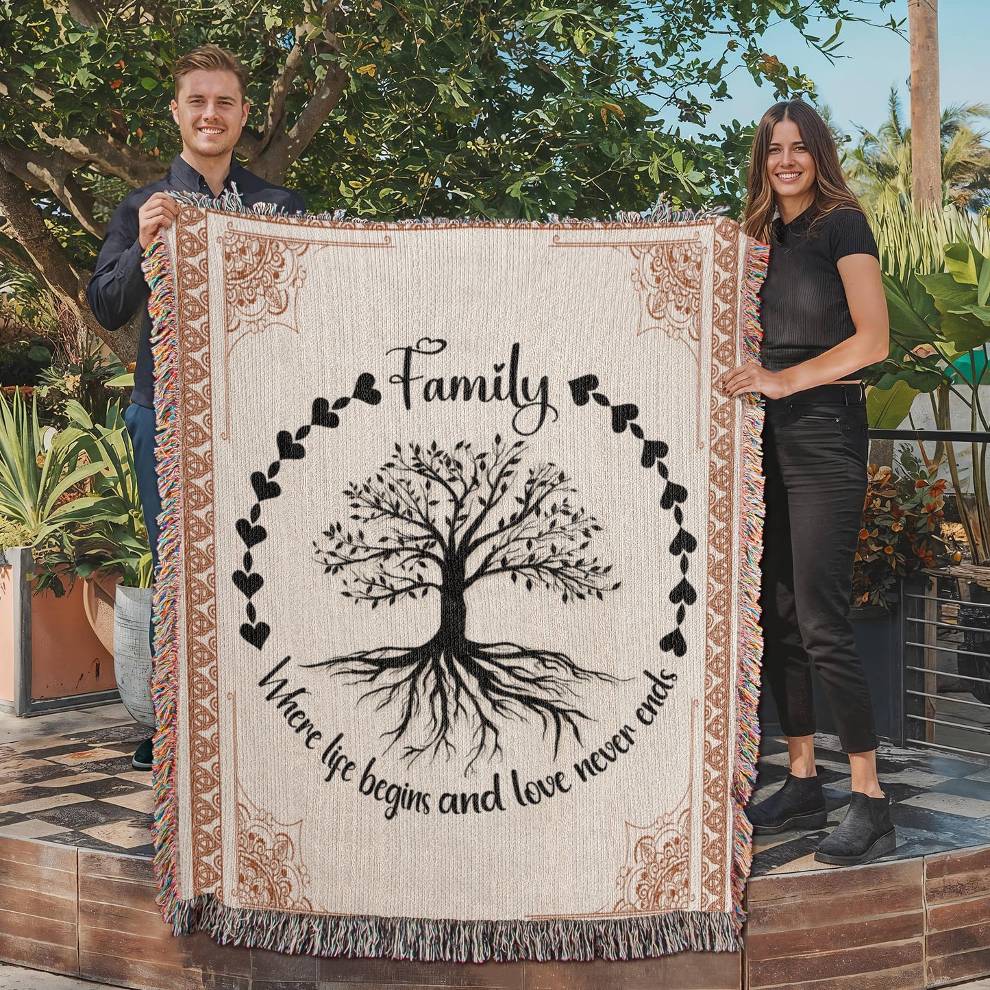 Family Roots Woven Blanket