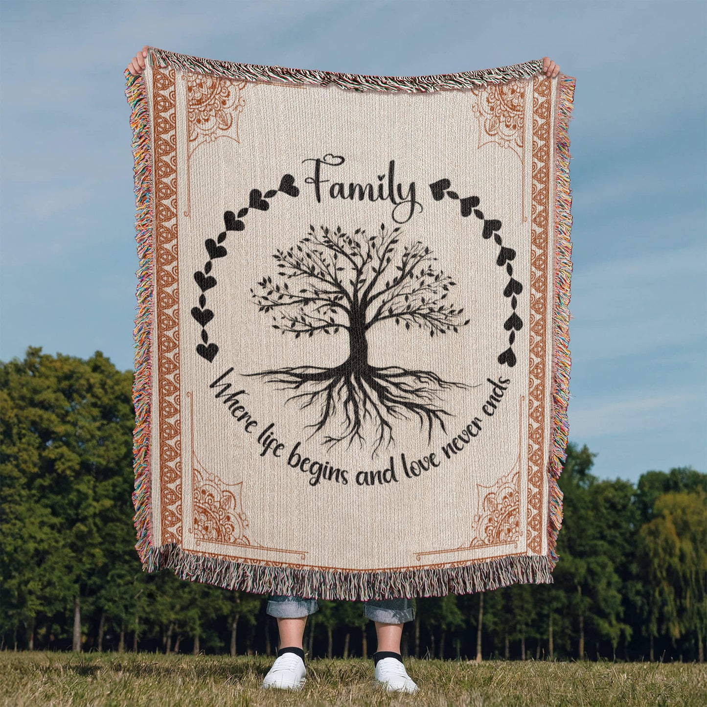 Family Roots Woven Blanket